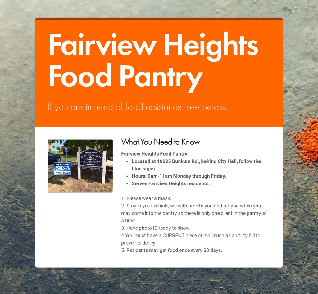 food pantry information